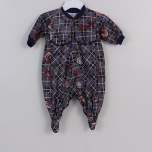 90s Y2K 3m Baby Guess Sleepwear Western Plaid Footed Sleeper